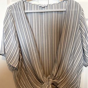 Warehouse One, Size XL, Striped, Tie Front Tee